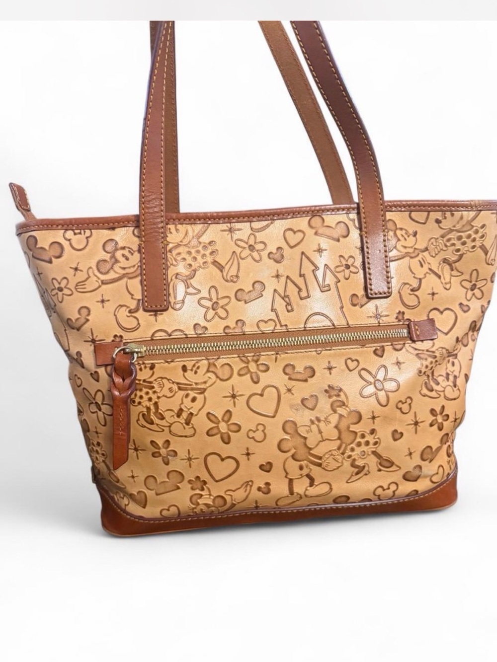 Dooney & Bourke Disney "Lovebirds" Embossed Leather Shopper Tote - Picture 2 of 12